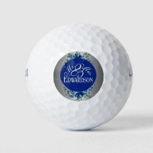 Silver Bloom & Blue Floral Swing Golf Balls