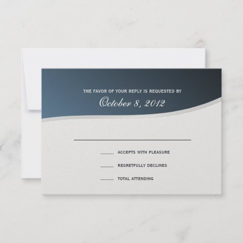 Silver Blue 3.5 x 5 Response Card Personalized Invitation