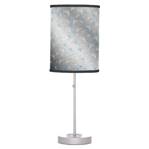 silverblueblue gold silver drawing fish table lamp