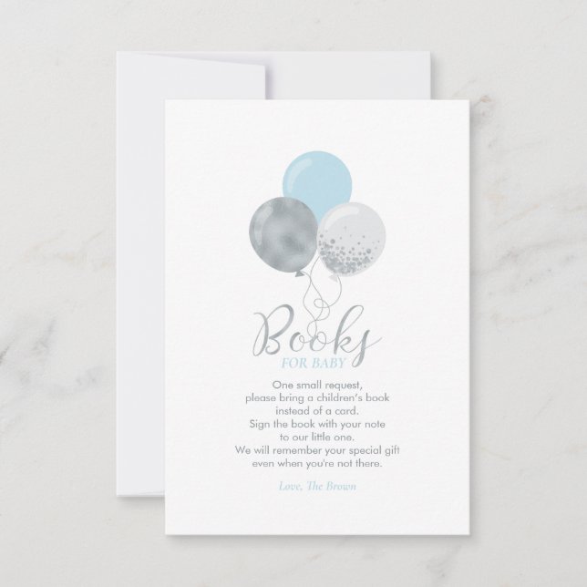 Silver, Blue Books for Baby, Book Request Card (Front)