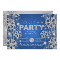Silver & Blue Corporate Christmas Holiday Party Invitation