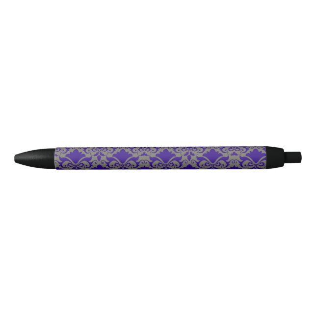 Silver Blue Damask Bows Pen (Front)