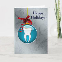 silver blue Dentist Holiday Cards