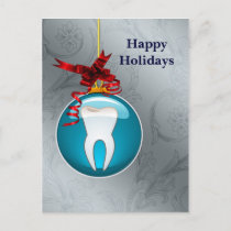 silver blue Dentist Holiday Cards