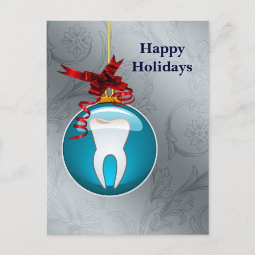 silver blue Dentist Holiday Cards