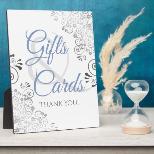 Silver  Blue Elegant Wedding Gifts  Cards Plaque