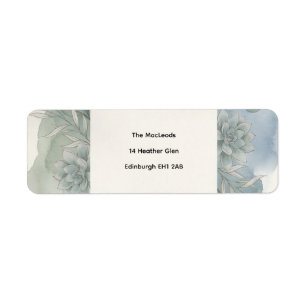 Silver Blue Eucalyptus Return Address Label