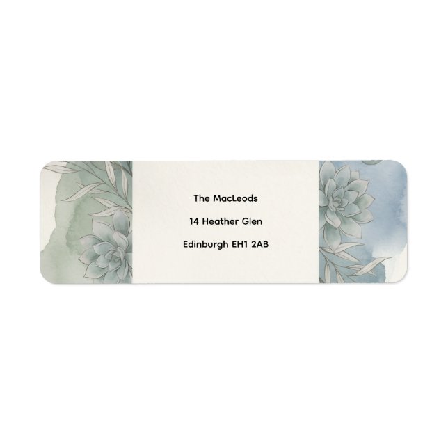 Silver Blue Eucalyptus Return Address Label (Front)