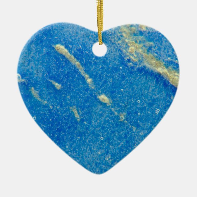 Silver blue fused glass ceramic ornament (Front)