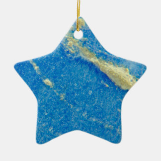 Silver blue fused glass ceramic ornament