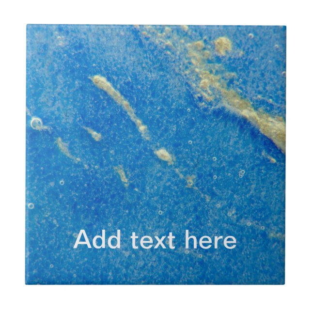 SILver blue fused glass Ceramic Tile (Front)