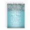 Silver Blue Jewel Snowflake Bridal Shower Invite