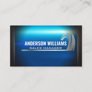 Silver Blue Metallic   Auto Tire Graphic Business Card