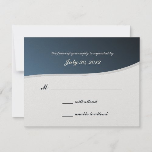 Silver Blue Music Bar Mitzvah/ Response Card Custom Invitations