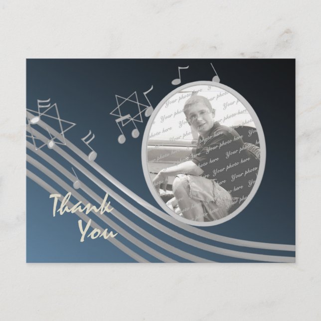 Silver Blue Music in the Air Photo Postcard (Front)