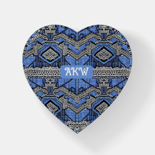 Silver & Blue Roaring Twenties dress with initials Paperweight