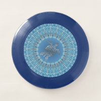 Silver Blue Sea Turtle And Mandala Coastal