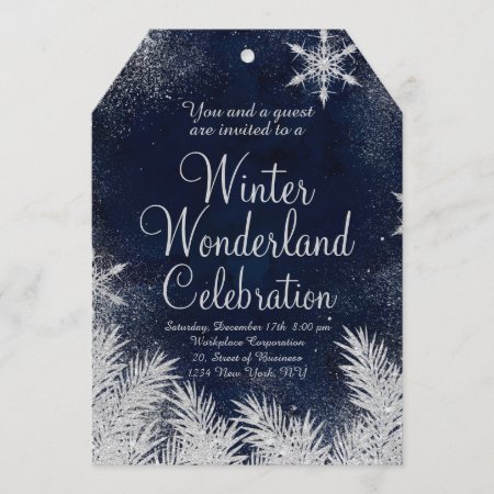 Silver Blue Snowflake Corporate Winter Wonderland3 Invitation