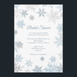 Silver Blue Snowflake Elegant Winter Bridal Shower Invitation<br><div class="desc">Elegant Christmas themed bridal shower invitation with silver blue snowflakes. Great for winter parties and other seasonal & holiday events.</div>