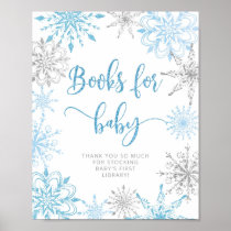 Silver blue snowflakes Books for baby Poster
