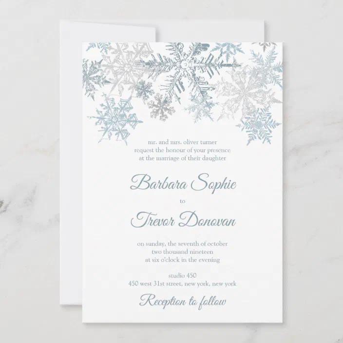 Winter Wedding Invitations Snowflake