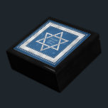 Silver Blue Star of David Customizable Jewish Jewelry Box<br><div class="desc">The text on this traditional blue and silver Star of David Jewish gift box or keepsake box is customizable. To change it, you can use the personalize option. For more extensive text changes, such as changes to the font, font color, or text layout, use the customize option. This keepsake box...</div>