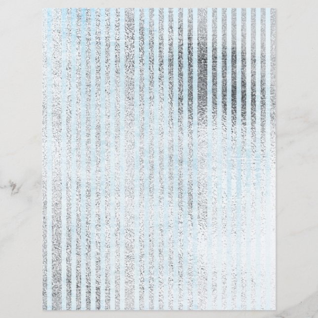 Silver & Blue Striped Shabby Scrapbook Paper (Front)