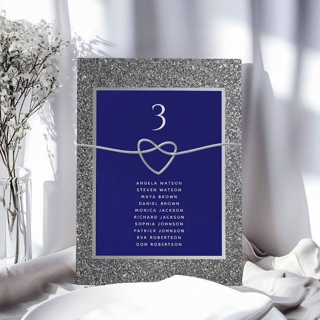 Silver Blue Wedding Seating Chart (Creator Uploaded)