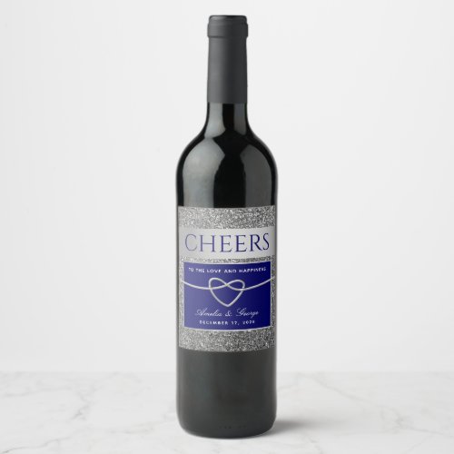 Silver Blue Wine Label