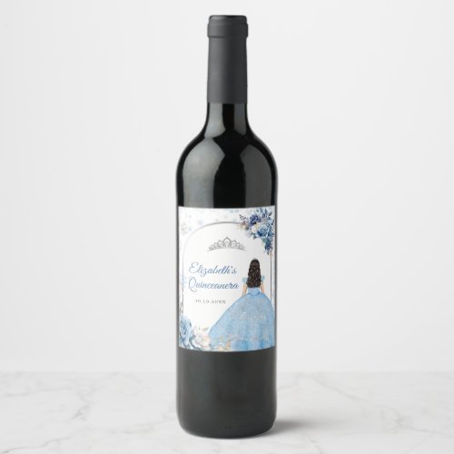 Silver Blue Winter Snowflake Mis Quince Wine Label