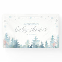 Silver & Blue Winter Wonderland Baby Shower Banner