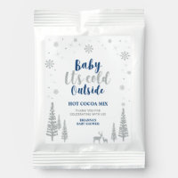 Silver & Blue Winter Wonderland Baby Shower Favor  Hot Chocolate Drink Mix