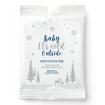 Silver & Blue Winter Wonderland Baby Shower Favor  Hot Chocolate Drink Mix