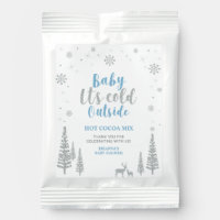 Silver & Blue Winter Wonderland Baby Shower Favor Hot Chocolate Drink Mix