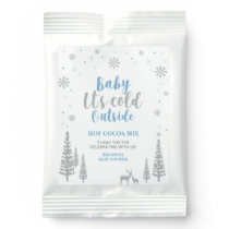 Silver & Blue Winter Wonderland Baby Shower Favor Hot Chocolate Drink Mix
