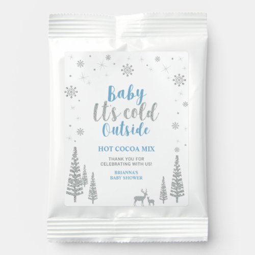 Silver & Blue Winter Wonderland Baby Shower Favor