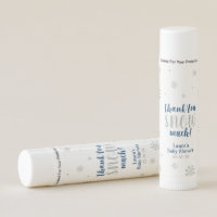 Silver & Blue Winter Wonderland Baby Shower Favor Lip Balm