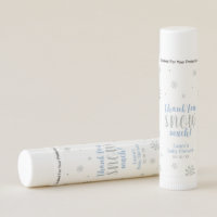 Silver & Blue Winter Wonderland Baby Shower Favor Lip Balm