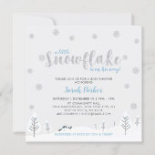 Silver & Blue Winter Wonderland Boy Baby Shower Invitation (Front)