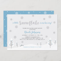 Silver & Blue Winter Wonderland Boy Baby Shower Invitation