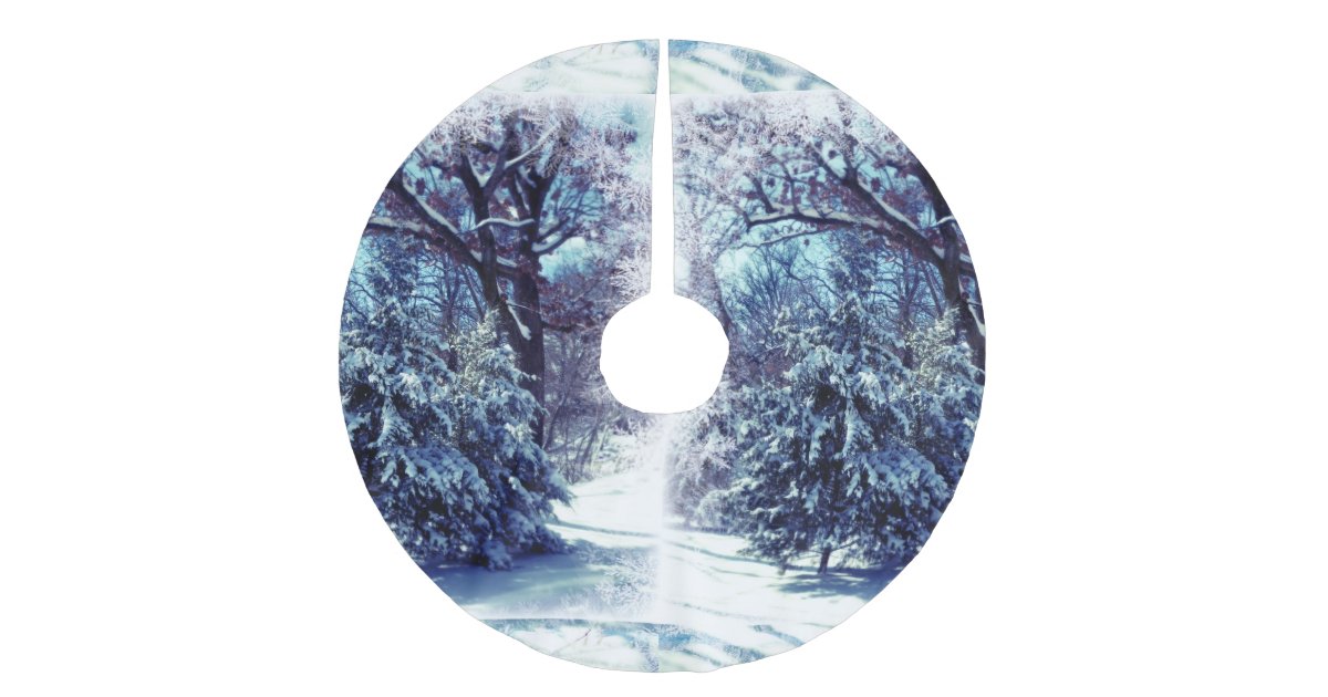 Silver Blue Winter Wonderland Christmas Tree Skirt Zazzle