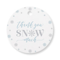 Silver & Blue Winter Wonderland Party Thank you Favor Tags