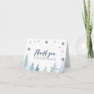 Silver & Blue Winter Wonderland Photo Thank You