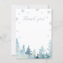 Silver & Blue Winter Wonderland Thank You Card