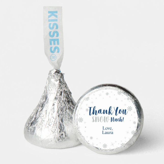 Silver & Blue Winter Wonderland Thank you Hershey®'s Kisses® (Front)
