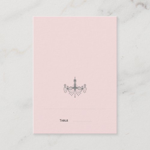 Silver &amp; Blush Chandelier place cards Business Card Template