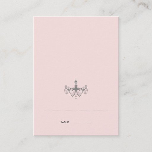 Customizable Silver &amp; Blush Chandelier place cards Business Card Template