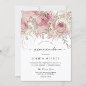 Silver & Blush Enchanted Floral Quinceanera Party  Invitation (Front)