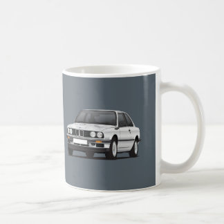 Silver BMW 3 series, E30, illustration Coffee Mug