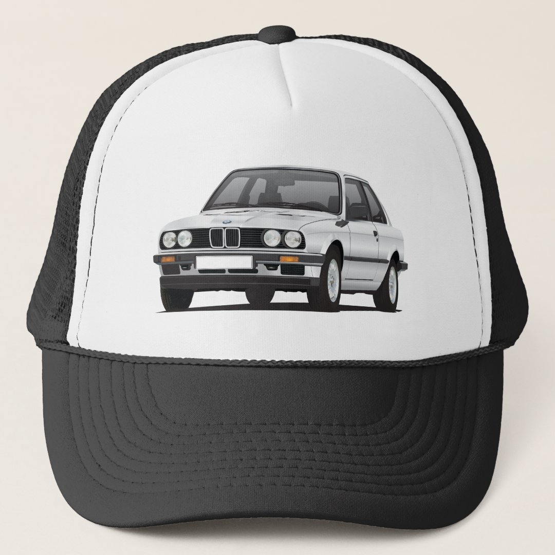 Silver BMW 3 series (E30) Trucker Hat | Zazzle